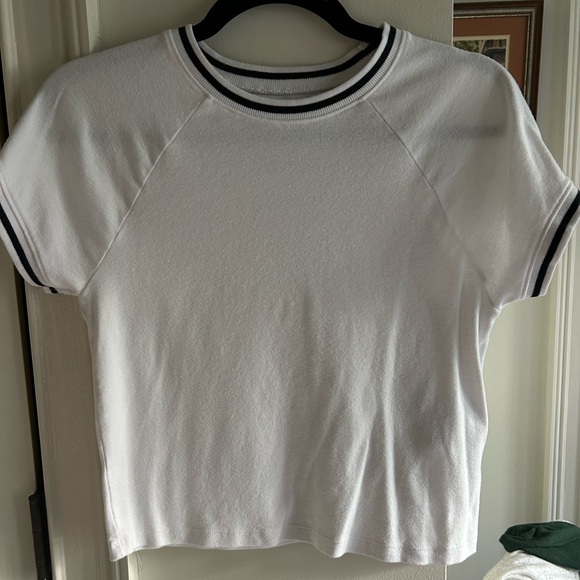 Levi's Tops - Classic White T-Shirt with Black Striped Collar-Levi’s.